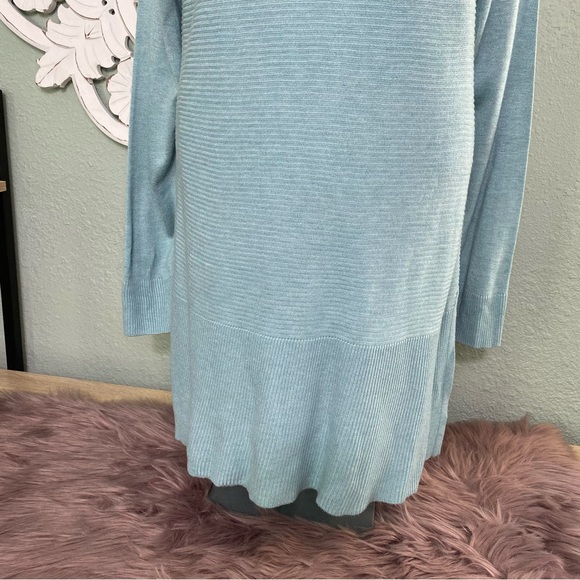 Adrienne Vittadini Blue Cowl Neck long Tunic length Sweater long sleeve - Picture 4 of 15